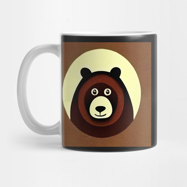 Happy Brown Bear Says Hi Illustration Design by SubtleSplit